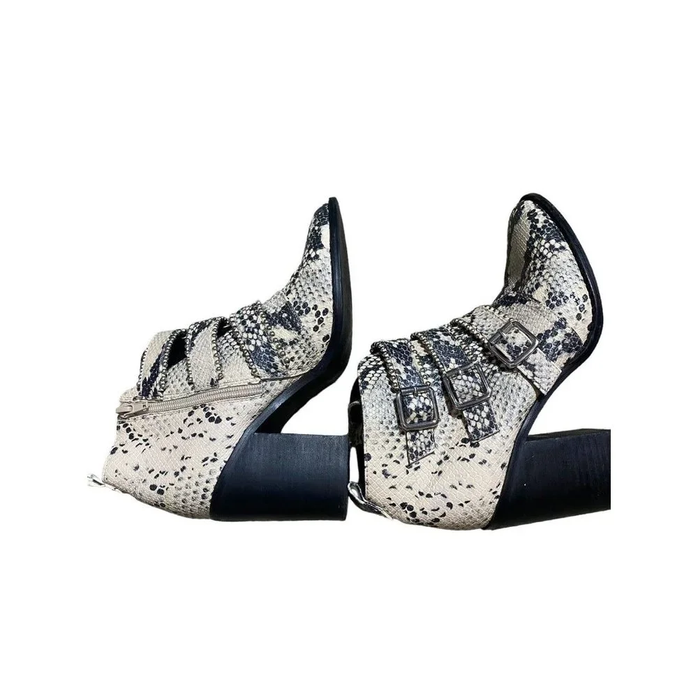 Steve Madden Snake Print Righteous Moto Bootie 8 - Picture 6 of 9